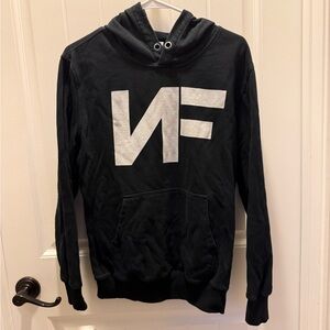 Men's Black Hoodie with Bold White NF Logo (M)